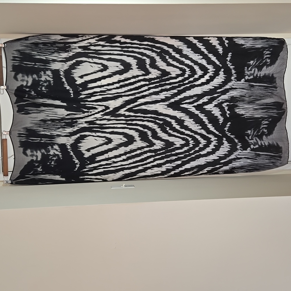 🖤 Black Gray Ombré Zebra Print Lightweight Wrap Scarf 30x72 - Picture 8 of 13